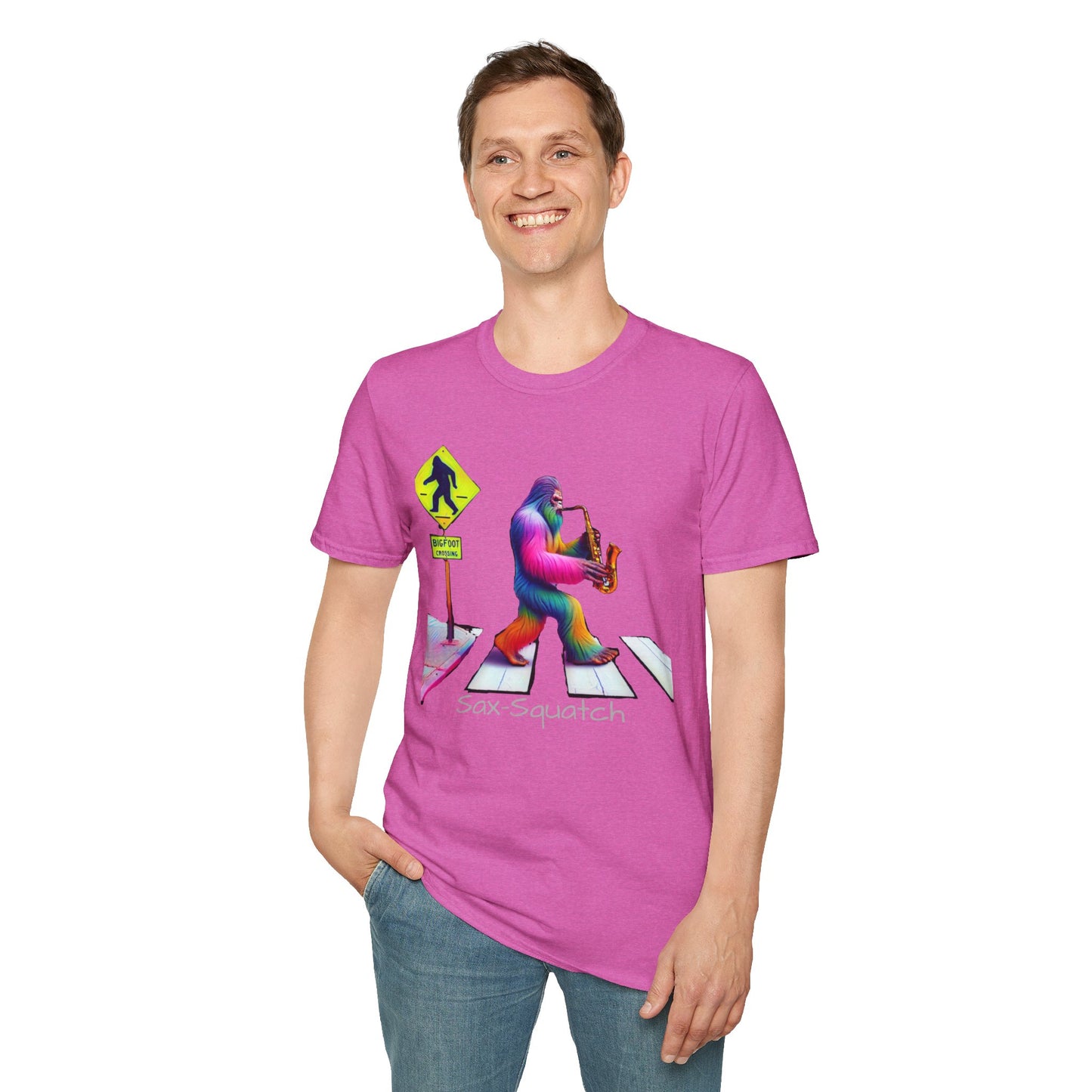 Sax-Squatch, Unisex Softstyle T-Shirt