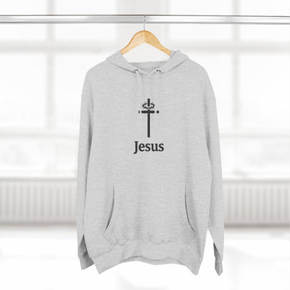 Jesus Cross Minimalist Hoodie — Faith Graphic Fleece Pullover