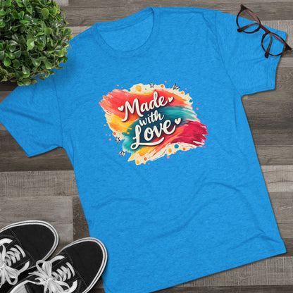 T-Shirt — "Made with Love" Colorful Brushstroke Graphic