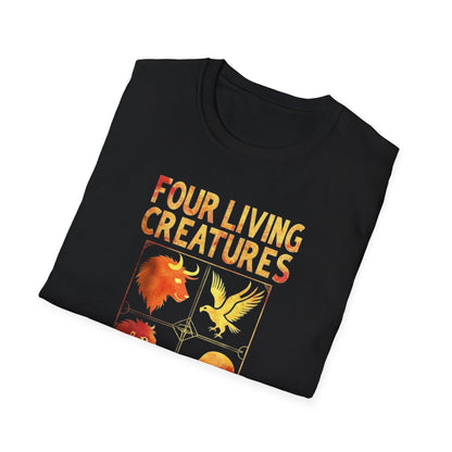 Four Living Creatures, Graphic T-Shirt, Unisex Style, Nature Lovers Gift, Casual Wear, Unique Art