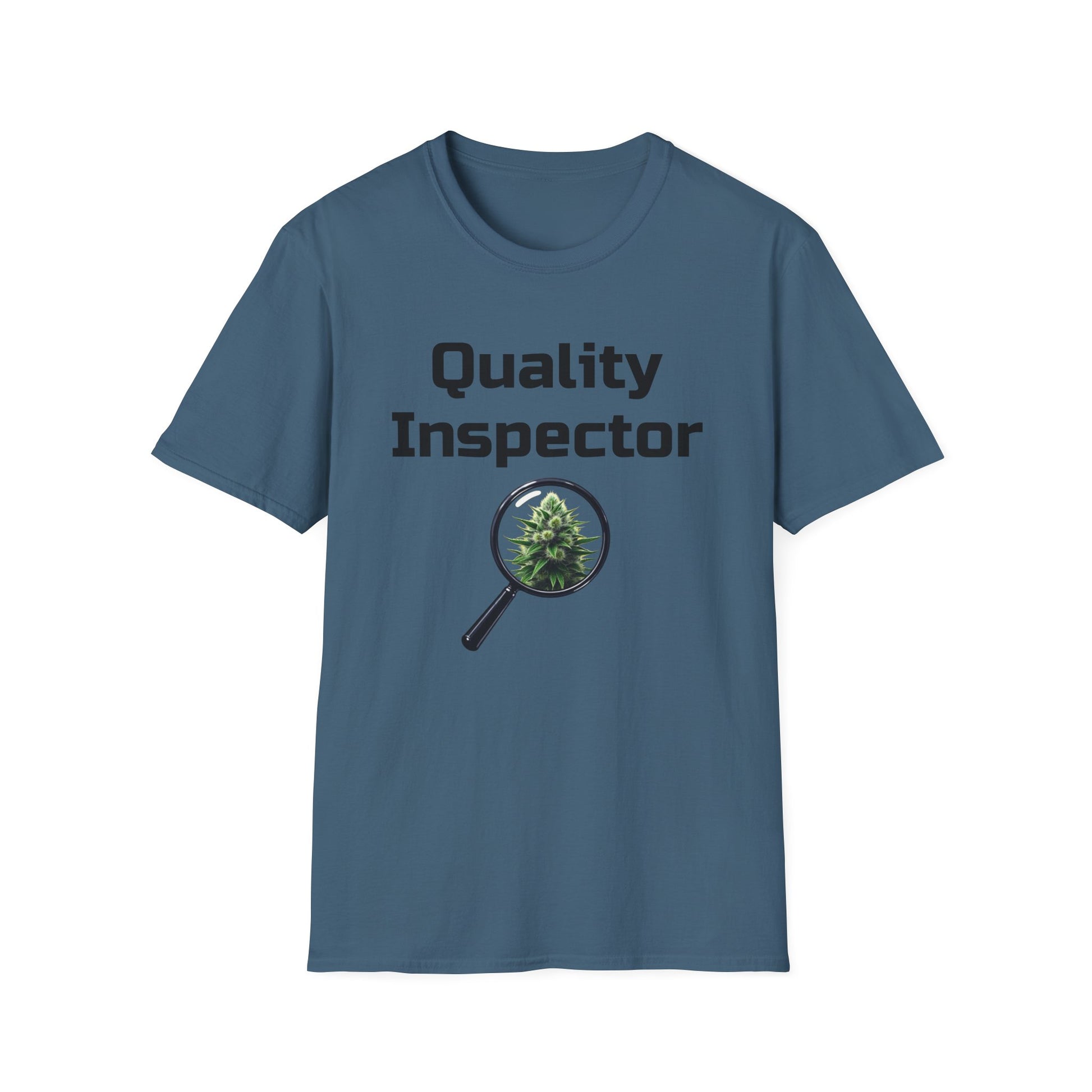 Quality Inspector, Canabis Magnified, Unisex Softstyle T-Shirt, Funny T-Shirt, Gift for Inspectors, Plant Lover Shirt, Unique Graphic Tee, Casual Wear - Psychonaut Swag
