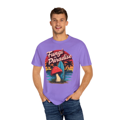 Fungi in Paradise Design, Relaxed Tee, Vintage Style Shirt, Gift for Nature Lovers, Eco-Friendly Apparel - Psychonaut Swag