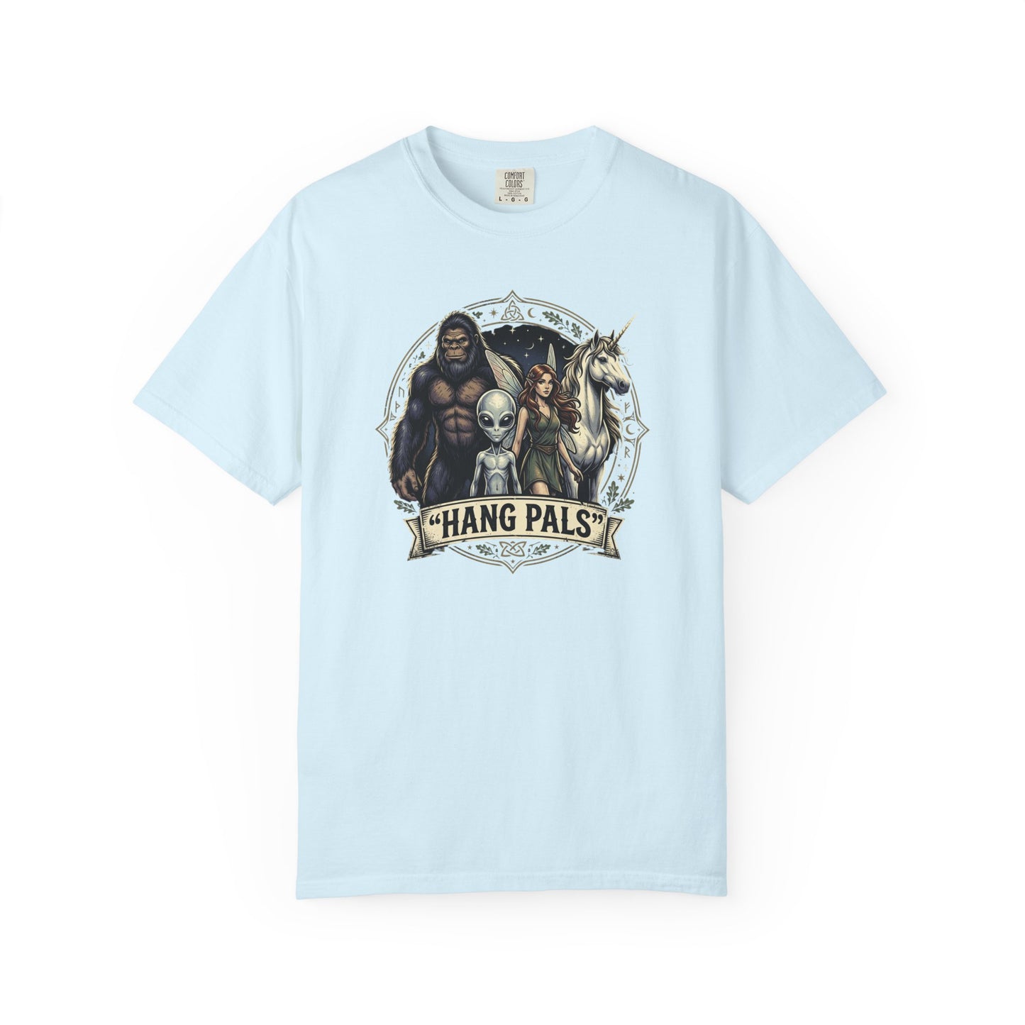 Hang Pals Graphic T-Shirt — Bigfoot, Alien & Unicorn Funny Crew Tee