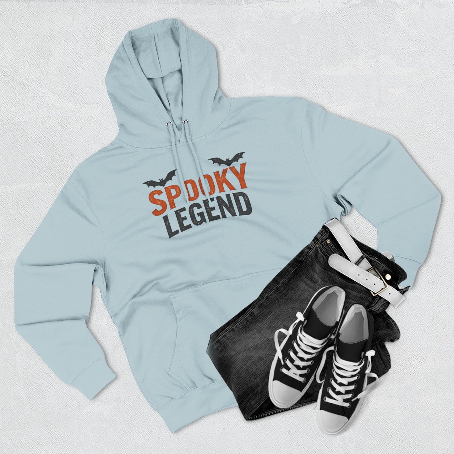 Spooky Legend Hoodie — Halloween Bat Graphic Fleece Sweatshirt