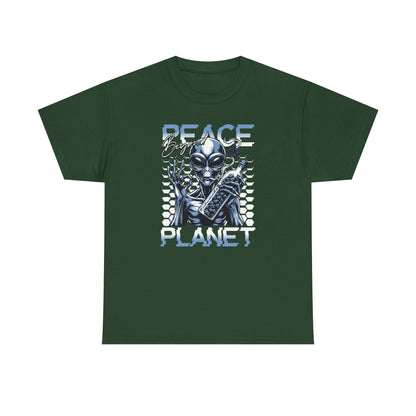 Peace Planet Alien T‑Shirt — Retro Sci‑Fi Graphic Tee