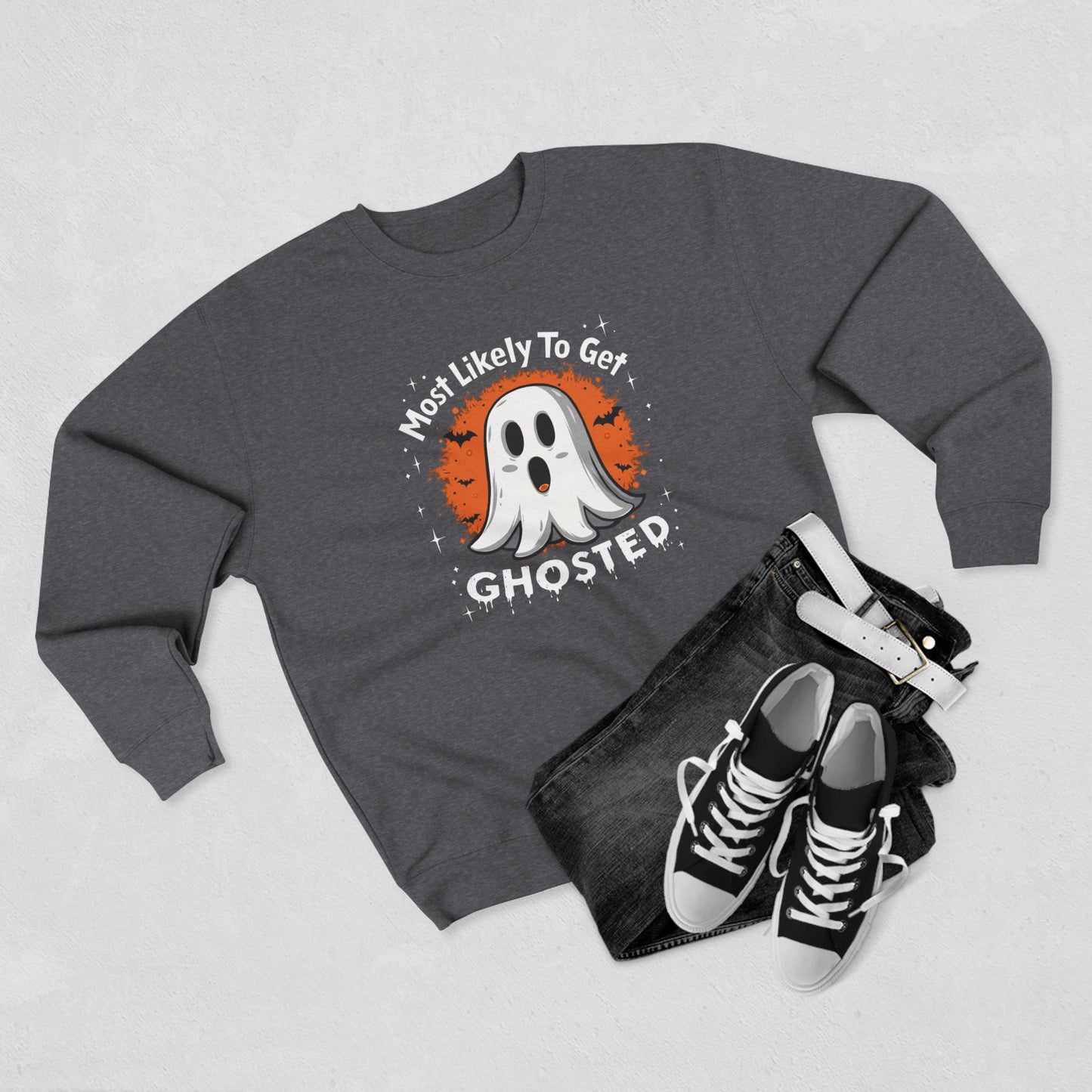 Most Likely To Get Ghosted Sweatshirt — Cute Halloween Ghost Crewneck