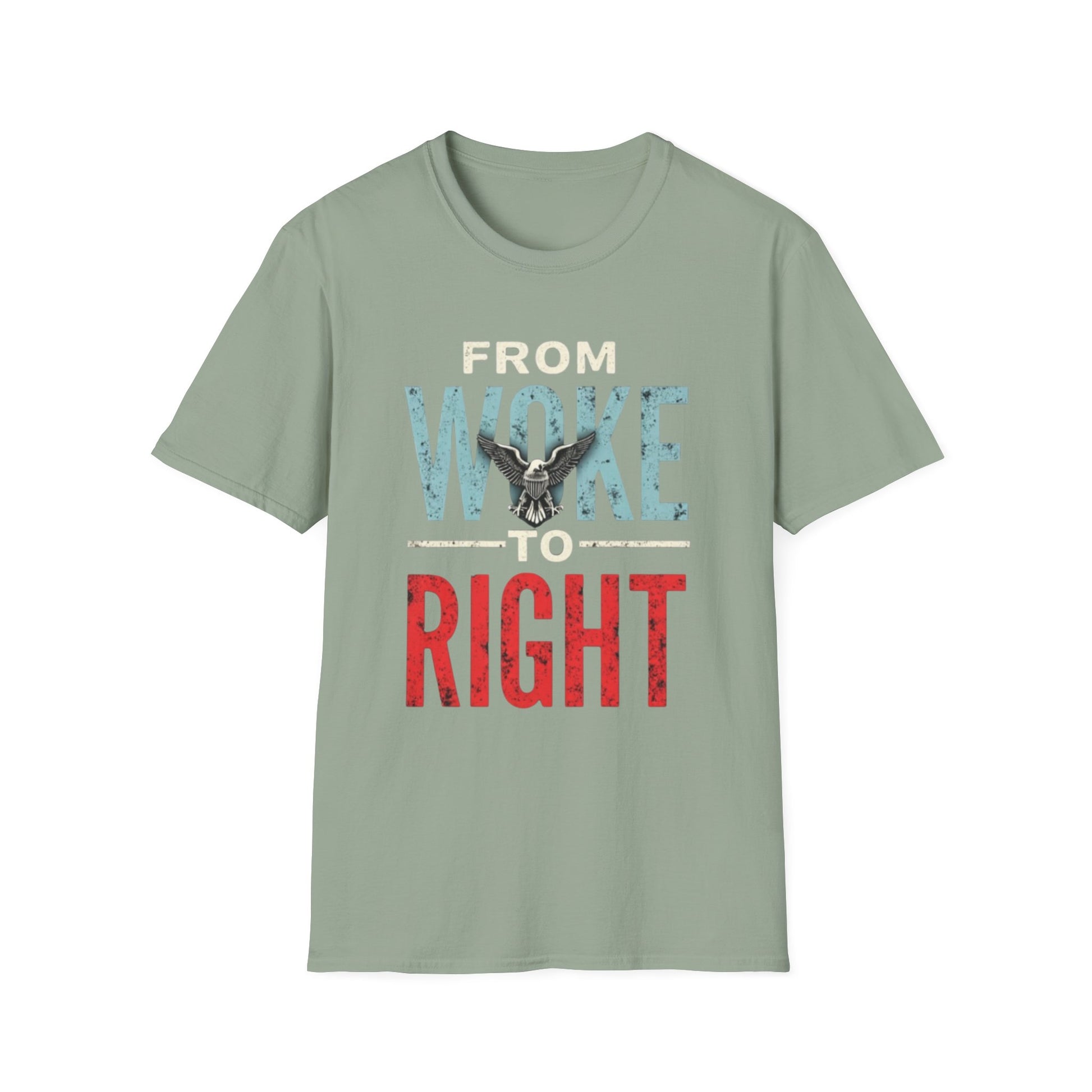 Woke to Right, Graphic Tee - From Woke to Right, Casual Wear, Gift for Friends, Statement T-Shirt, Everyday Fashion, Political Humor - Psychonaut Swag
