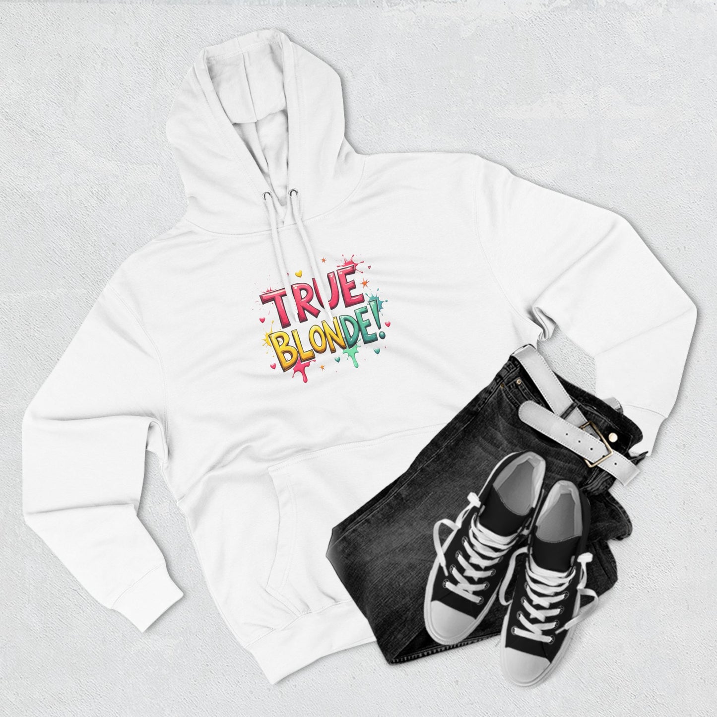 True Blonde Hoodie — Colorful Fun Graphic Pullover for Blonde Pride