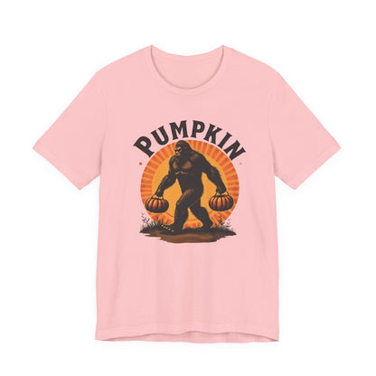 Pumpkin Bigfoot T-Shirt – Unisex Harvest Tee for Fall, Halloween, Autumn Celebrations, Gift for Nature Lovers, Casual Wear