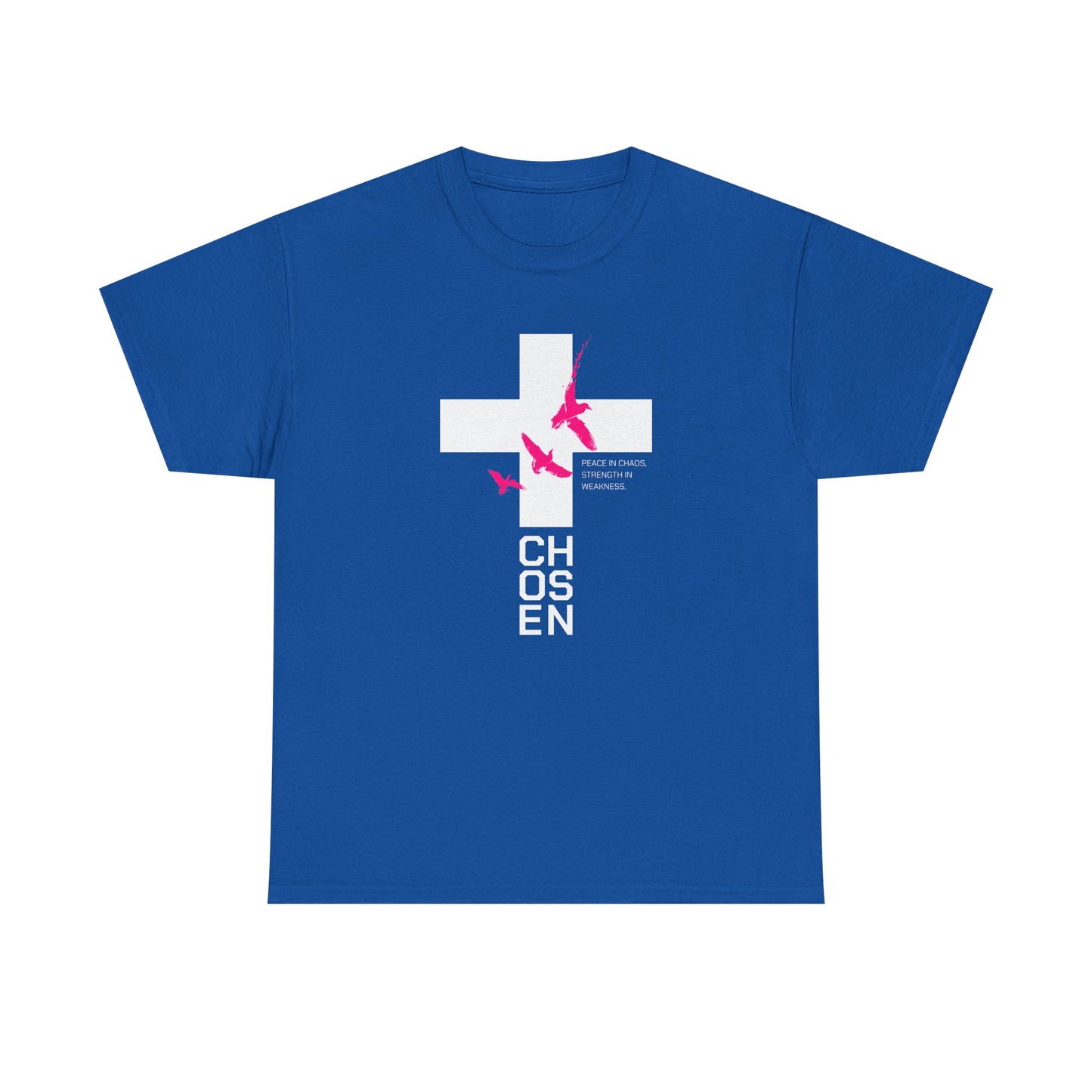 Chosen Cross T-Shirt — Bold Faith Graphic Tee with Pink Birds