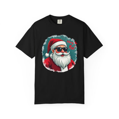 Santa Sunglasses T-Shirt — "Merry Ho Ho!" Cool Retro Christmas Tee