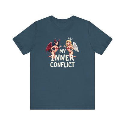 My Inner Conflict, Graphic Tee, Casual Wear, Halloween Gift, Unisex Shirt, Fashion Statement, Unique Style - Psychonaut Swag