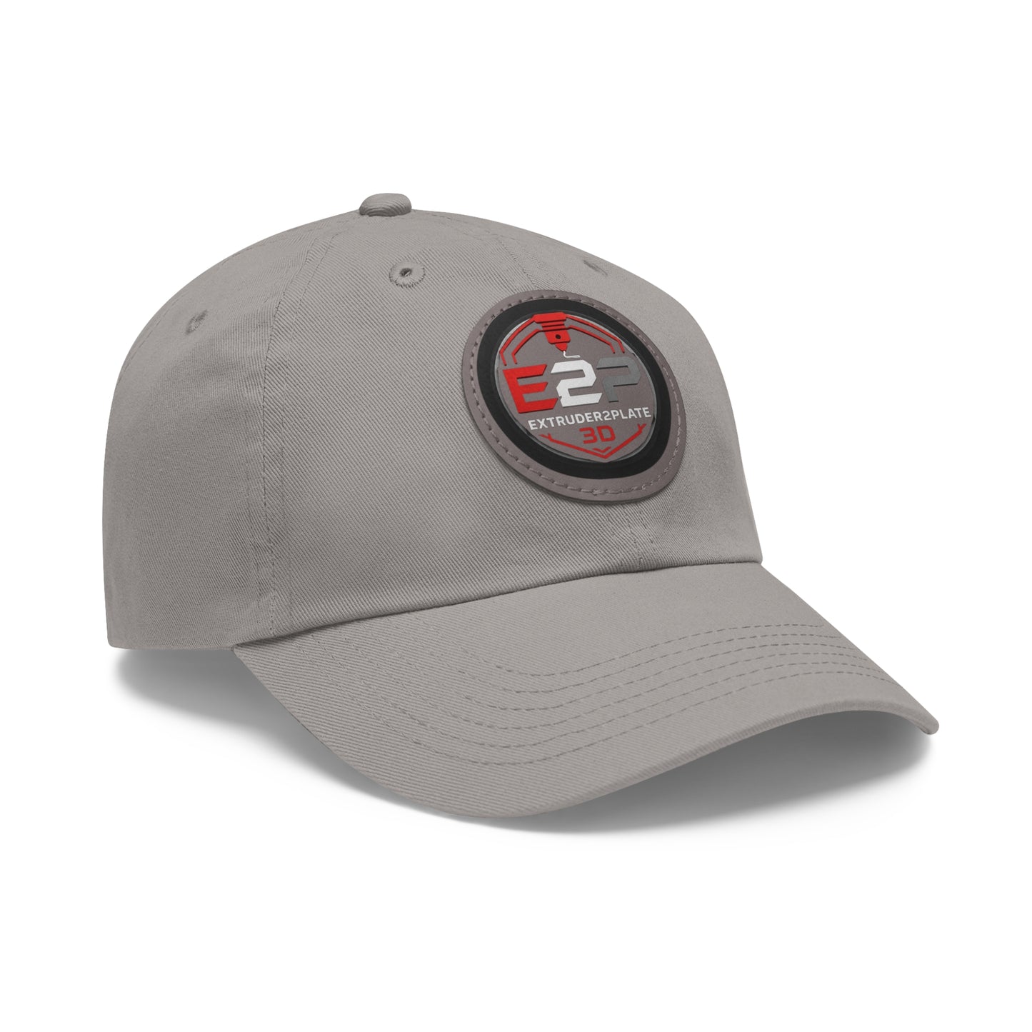 Extruder2Plate, Dad Hat with Leather Patch (Round)