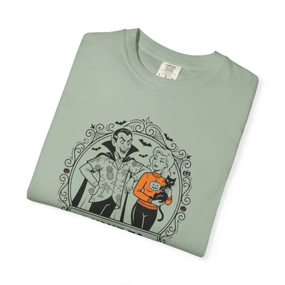 Vampire Sucking Pumpkins Halloween T-Shirt — “I Vant to Suck Your…” Vintage Horror Tee