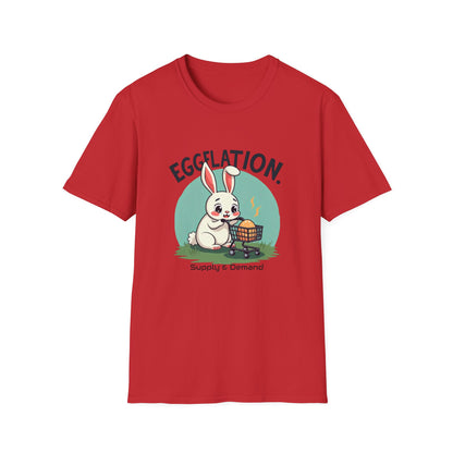 Easter Bunny 'Eggflation' T-Shirt – Cute Bunny with Egg Basket Graphic