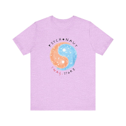 Psychedelic Yin Yang Graphic Tee, Relaxed Fit Short Sleeve T-Shirt, Unisex Casual Wear, Gift for Psychonauts and Free Spirits