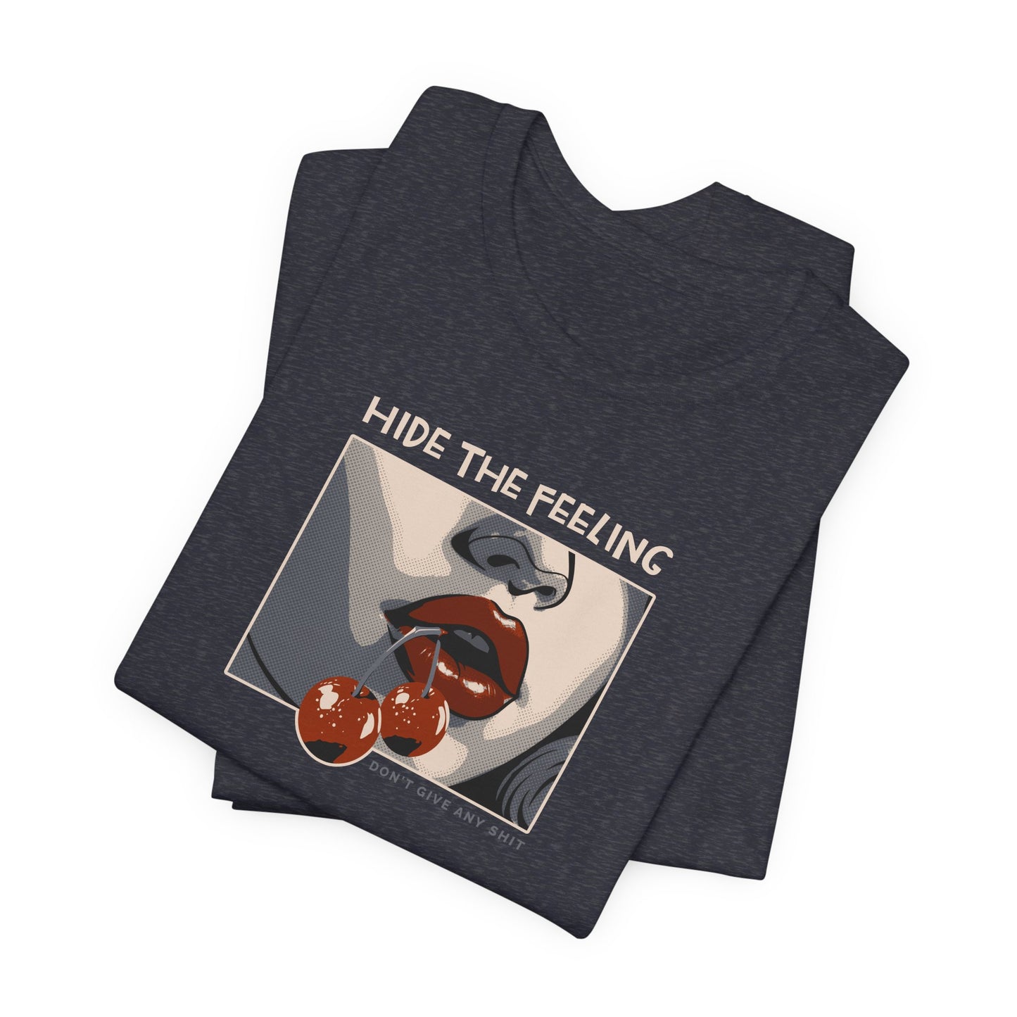 Hide the feelings, Cherry Lips, Unisex Jersey Short Sleeve Tee