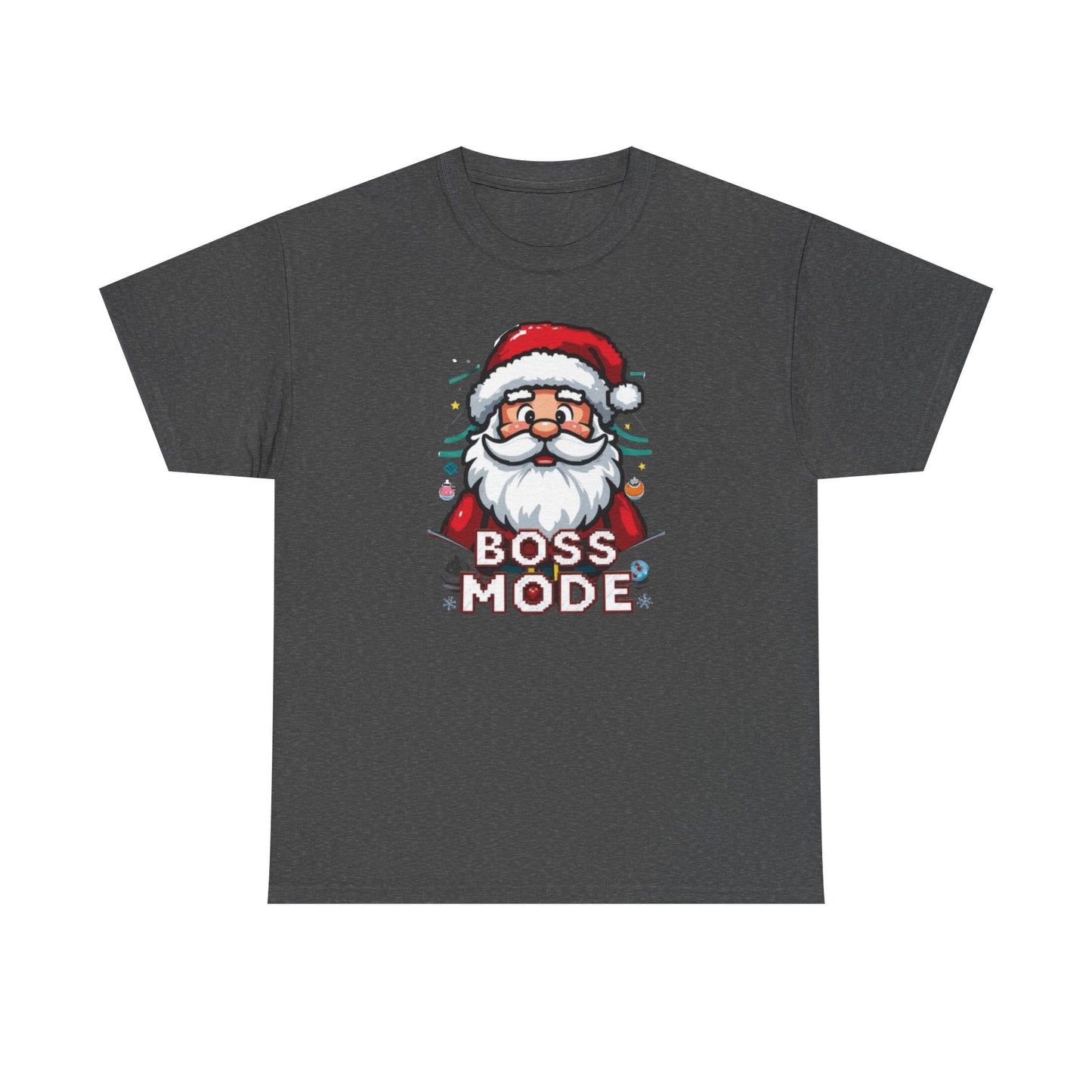 Boss Mode Santa T-Shirt — Funny Christmas Tee with 'Boss Mode' Santa Design
