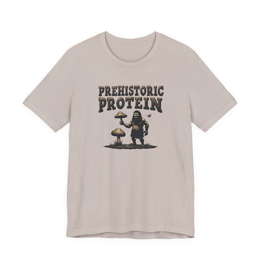 Prehistoric Protein Mushroom Tee - Retro Graphic T-Shirt for Nature Lovers, Gifts for Him/Her, Casual Everyday Wear, Perfect for Camping, Gifts [...] - Psychonaut Swag