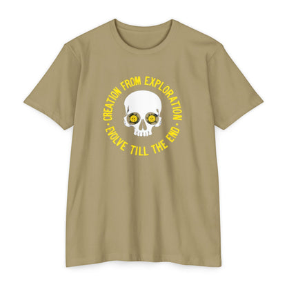 Skull Exploration T-Shirt | Unisex Tee for Adventurers, Fun Graphic Tee, Unique Gift for Explorers, Perfect for Casual Days, Evolution Theme