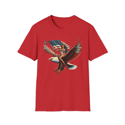 Patriot Riding Eagle, Graphic Tee - Unisex T-Shirt, Eagle Design, 4th of July Shirt, Independence Day Apparel, Festival Wear, Gift for Patriots - Psychonaut Swag