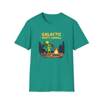 Galactic Party Animal T-Shirt - Unisex Softstyle Tee for Fun Gatherings - Psychonaut Swag