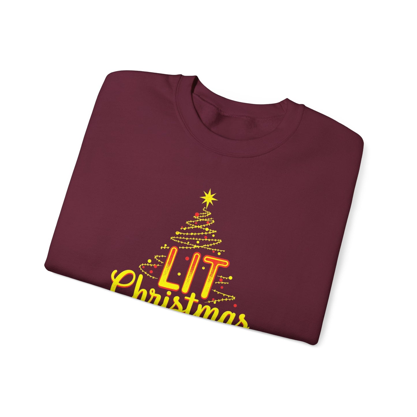 Christmas Sweatshirt - "Lit Christmas" Festive Holiday Crewneck