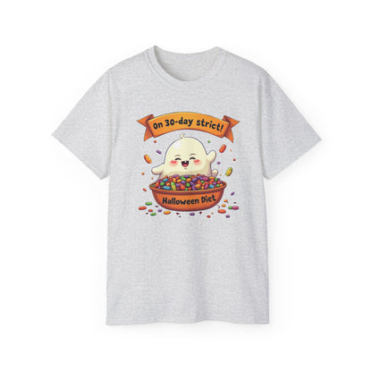 Funny Halloween Diet, Unisex Tee, Cute Ghost Humor Shirt, Gift for Halloween Lovers, Halloween Diet T-Shirt, Spooky Season Apparel