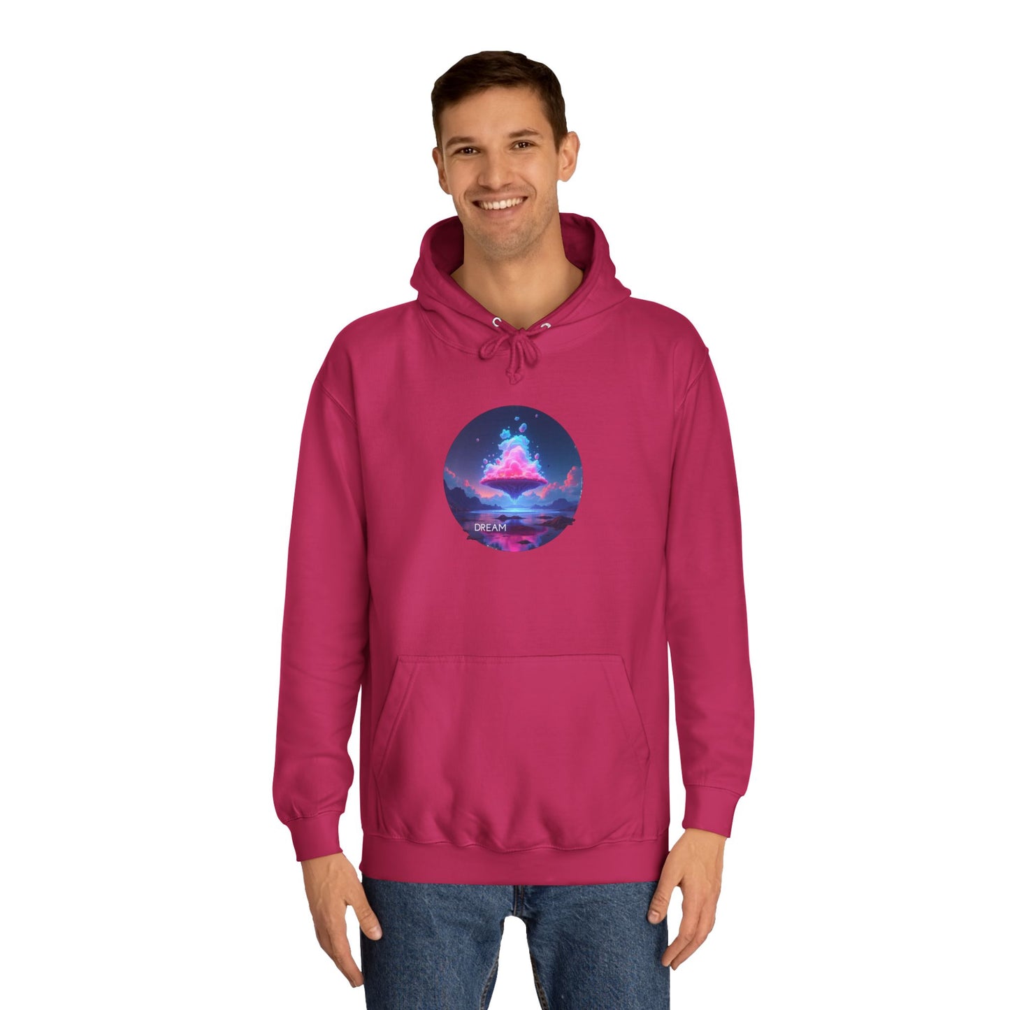 Hoodie — Neon Vaporwave Mountain Graphic Pullover