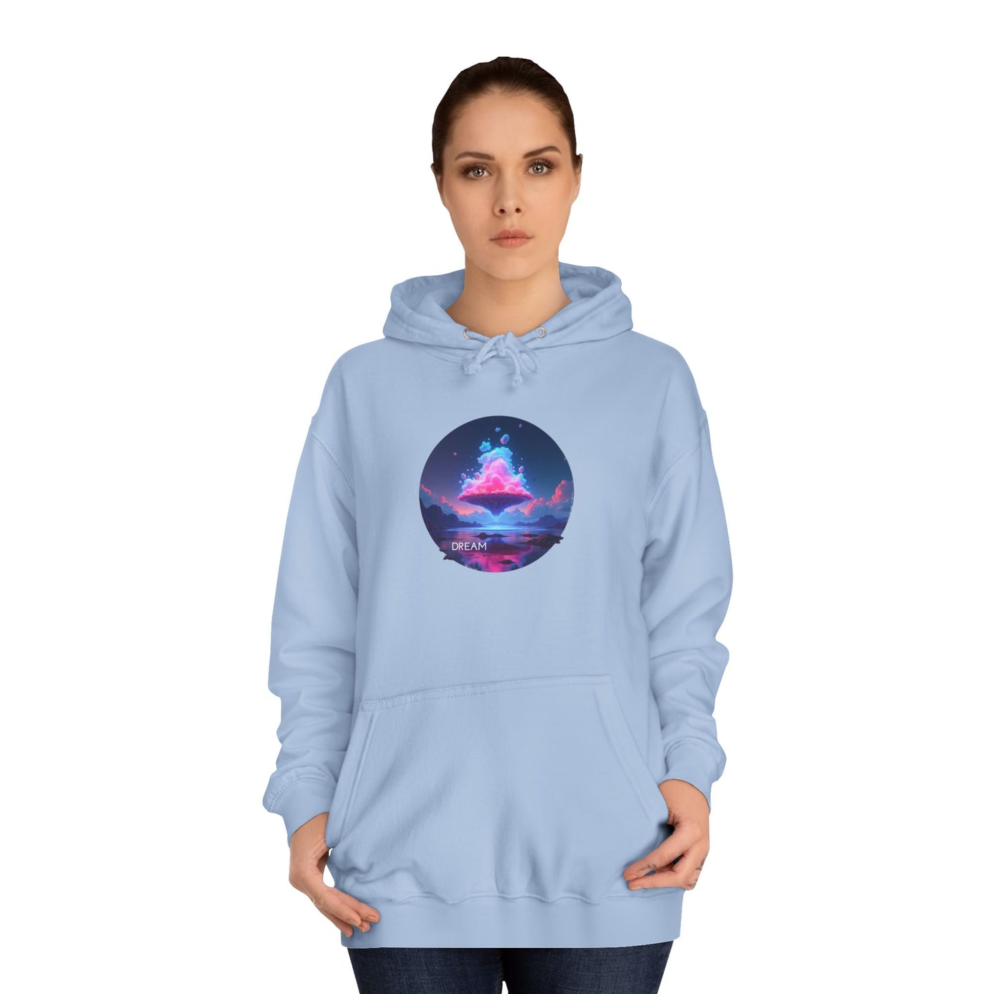 Hoodie — Neon Vaporwave Mountain Graphic Pullover