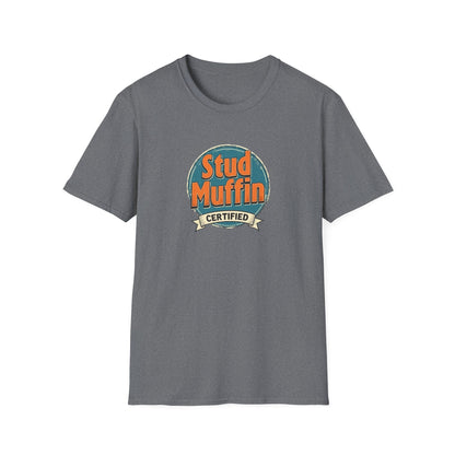 Stud Muffin Unisex Softstyle T-Shirt | Funny Gift for Dads, Birthdays, Father's Day, Casual Wear, Graphic Tee - Psychonaut Swag