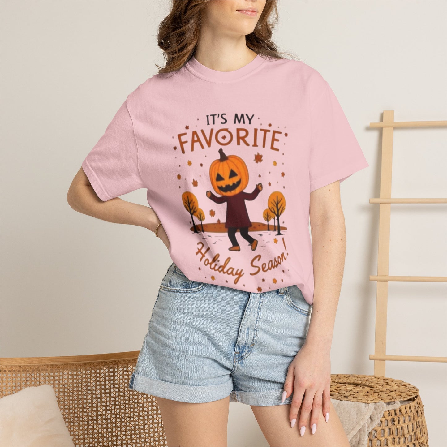 Halloween Pumpkin Head T-Shirt — "It's My Favorite Holiday Season!"