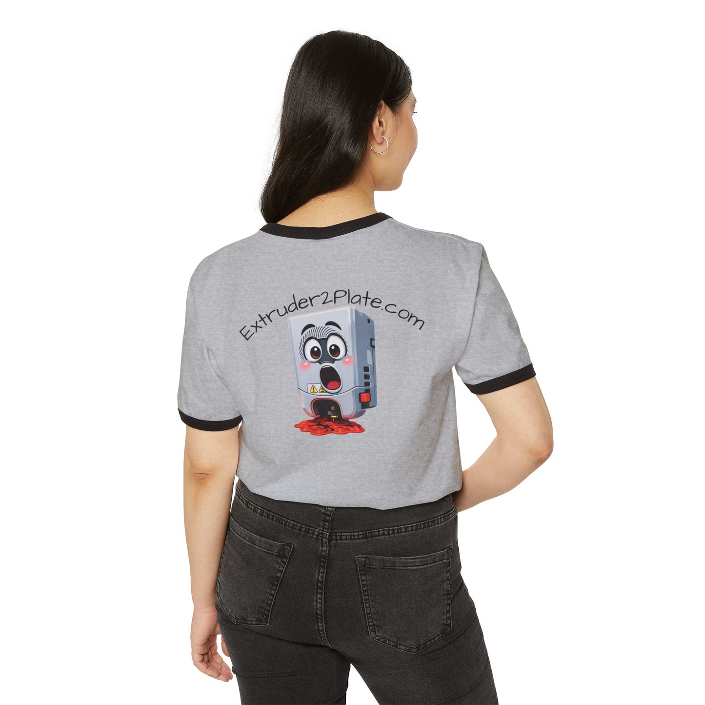 Extruder2Plate 3D Logo Ringer Tee (Extruder2Plate.com)