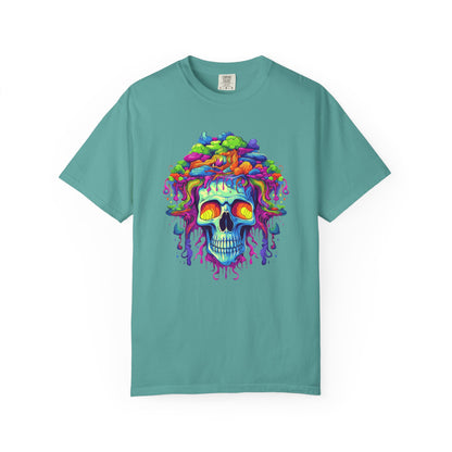 Trippy Skull Vibe, Unisex Garment-Dyed T-shirt