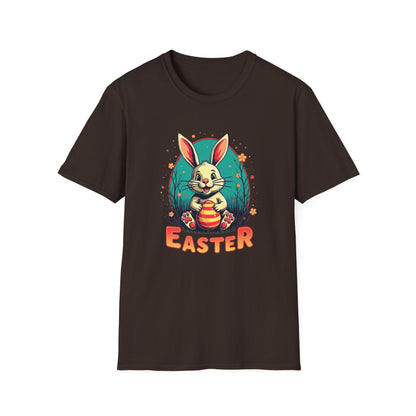 Easter Bunny Graphic T-Shirt – Cute Bunny Holding Easter Egg