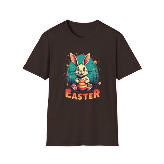 Easter Bunny Graphic T-Shirt – Cute Bunny Holding Easter Egg