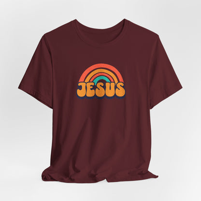 Jesus Rainbow T-Shirt — Retro Christian Faith Tee