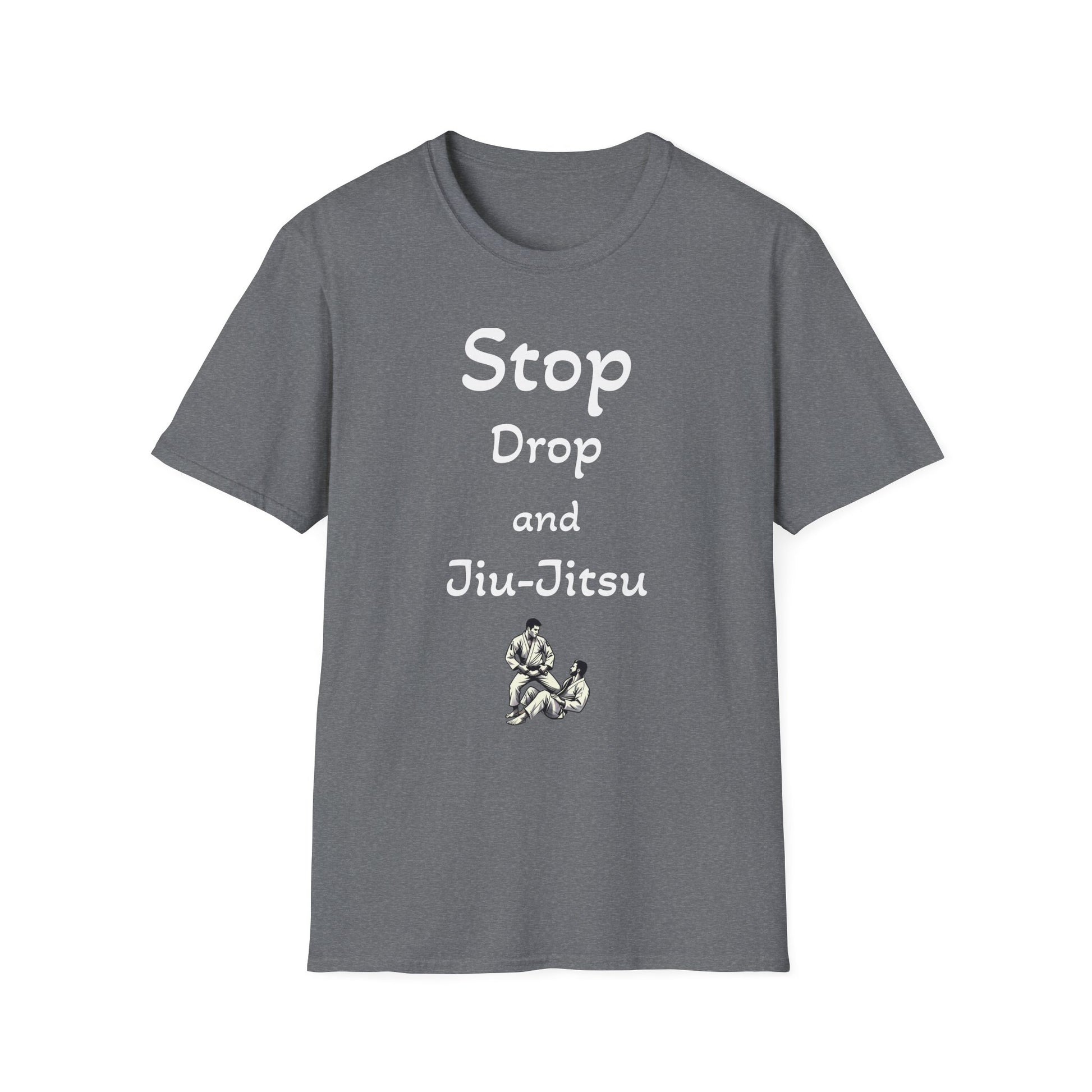 Stop, Drop, and Jiu-Jitsu, Unisex Softstyle T-Shirt - Psychonaut Swag