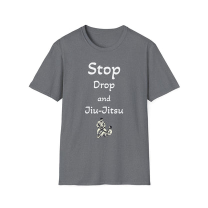 Stop, Drop, and Jiu-Jitsu, Unisex Softstyle T-Shirt - Psychonaut Swag