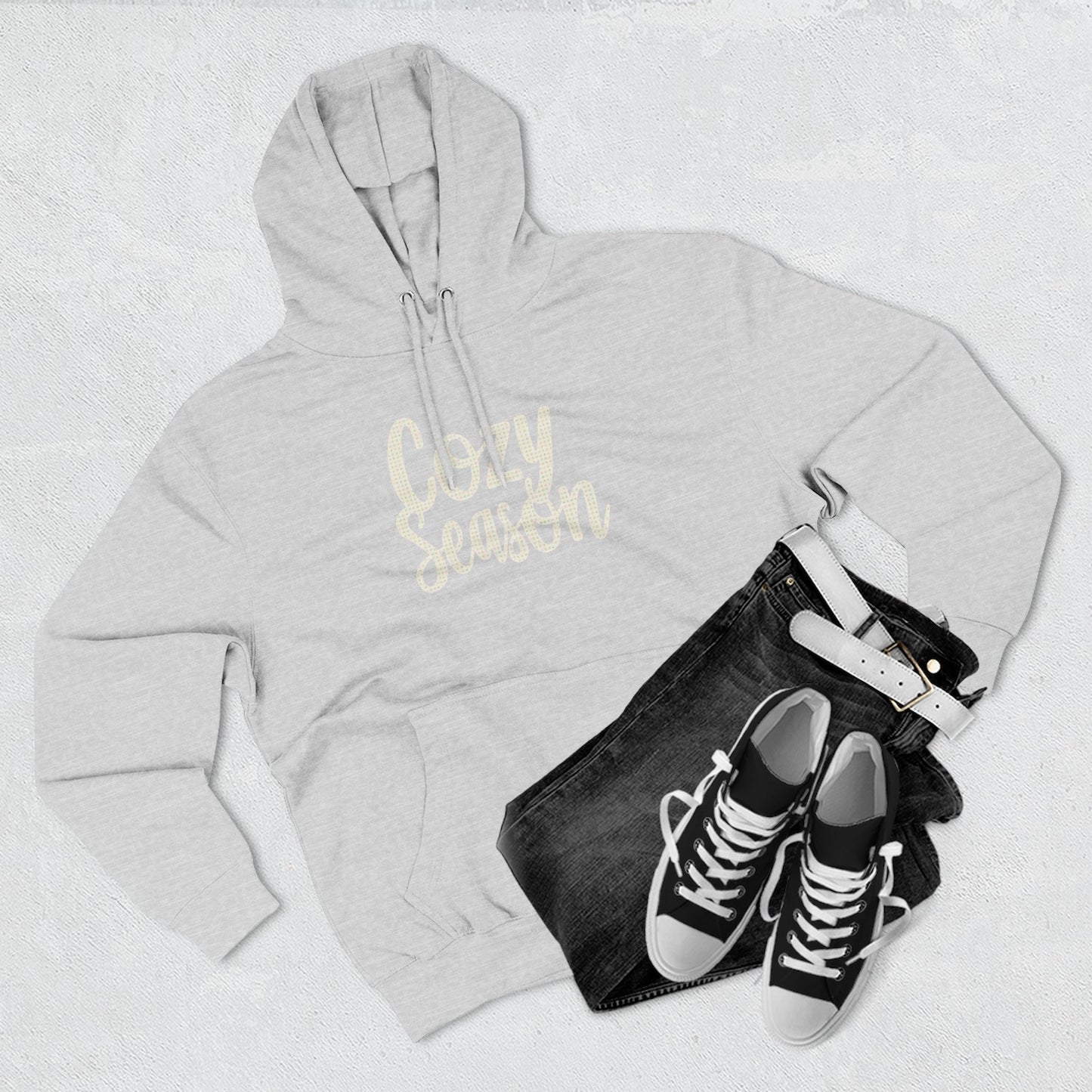 Cozy Season Hoodie — Soft Fleece Pullover with Script Graphic