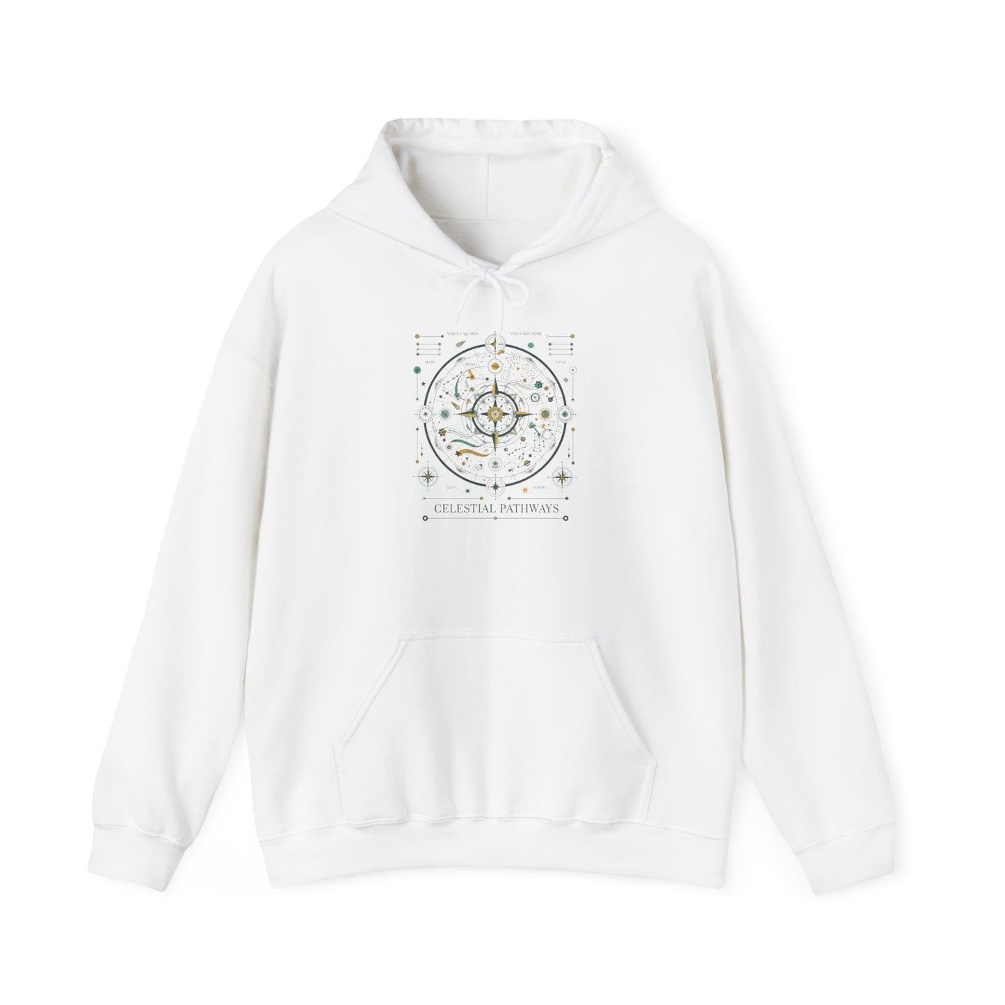 Celestial Pathfinder Hoodie — Vintage Star Map Graphic Sweatshirt