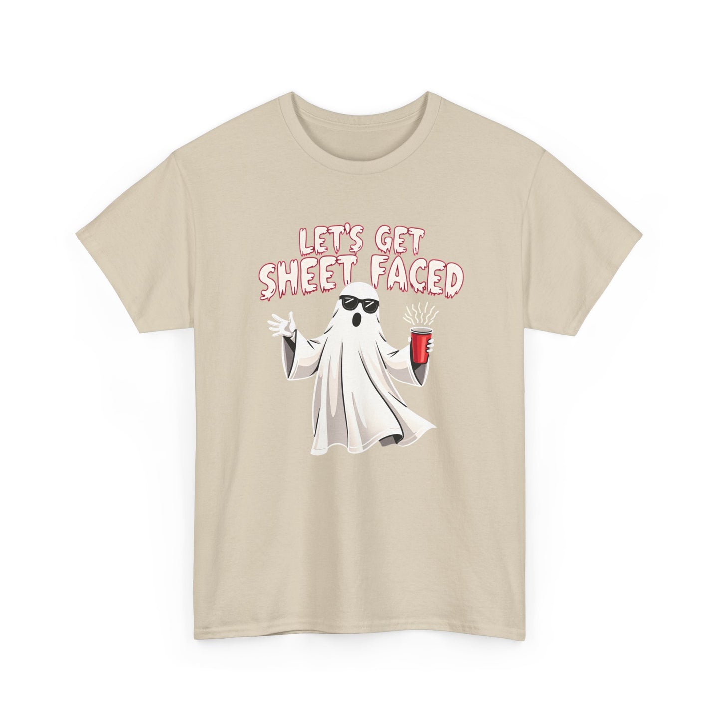 Let's Get Sheet Faced Ghost T‑Shirt — Funny Halloween Party Tee