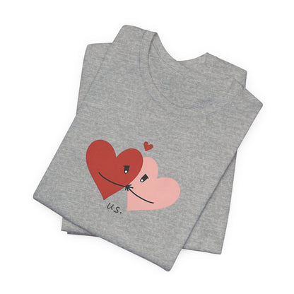 T-Shirt — Cute Kissing Hearts "Us" Valentine Tee