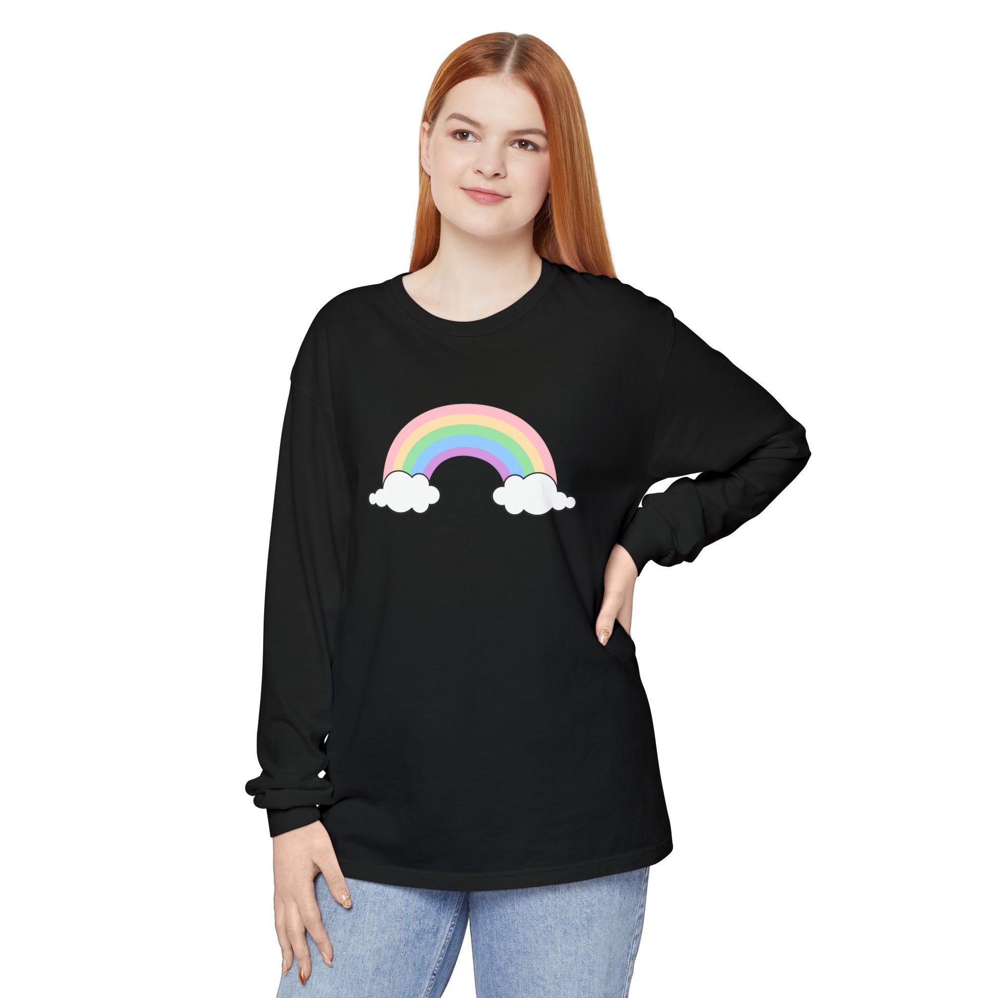 Rainbow, Unisex Garment-dyed Long Sleeve T-Shirt - Psychonaut Swag