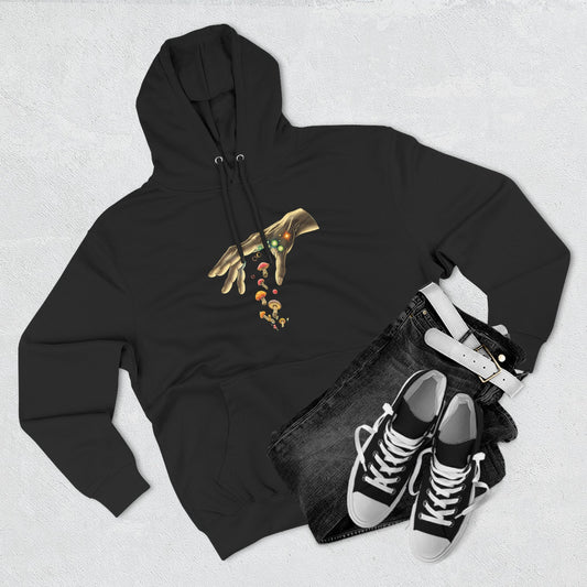 Gift from hand, Three-Panel Fleece Hoodie - Psychonaut Swag