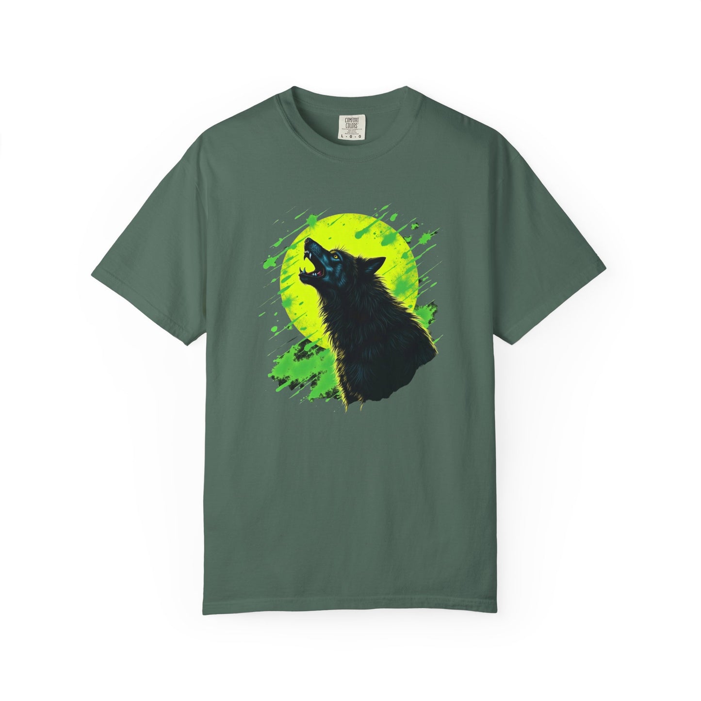 Wolf Howl T-Shirt — Neon Moon Graphic Tee for Nature Lovers