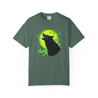 Wolf Howl T-Shirt — Neon Moon Graphic Tee for Nature Lovers