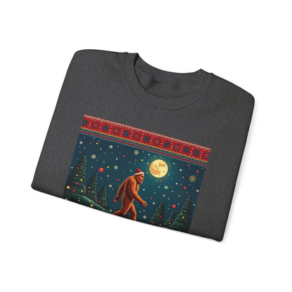 Bigfoot Holiday Sweatshirt — Sasquatch Crossing Winter Christmas Crewneck