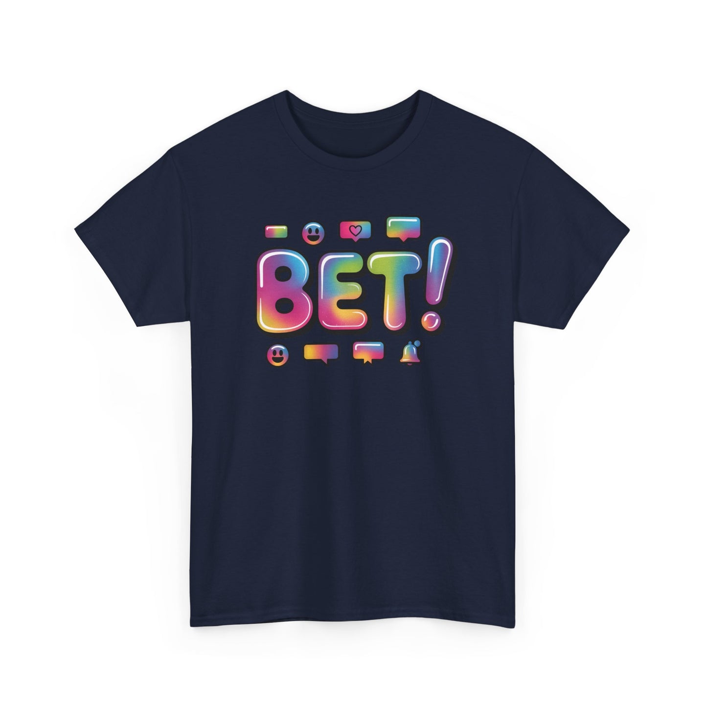 Bet! Colorful Speech Bubble Graphic Tee — Casual Youth Streetwear T-Shirt