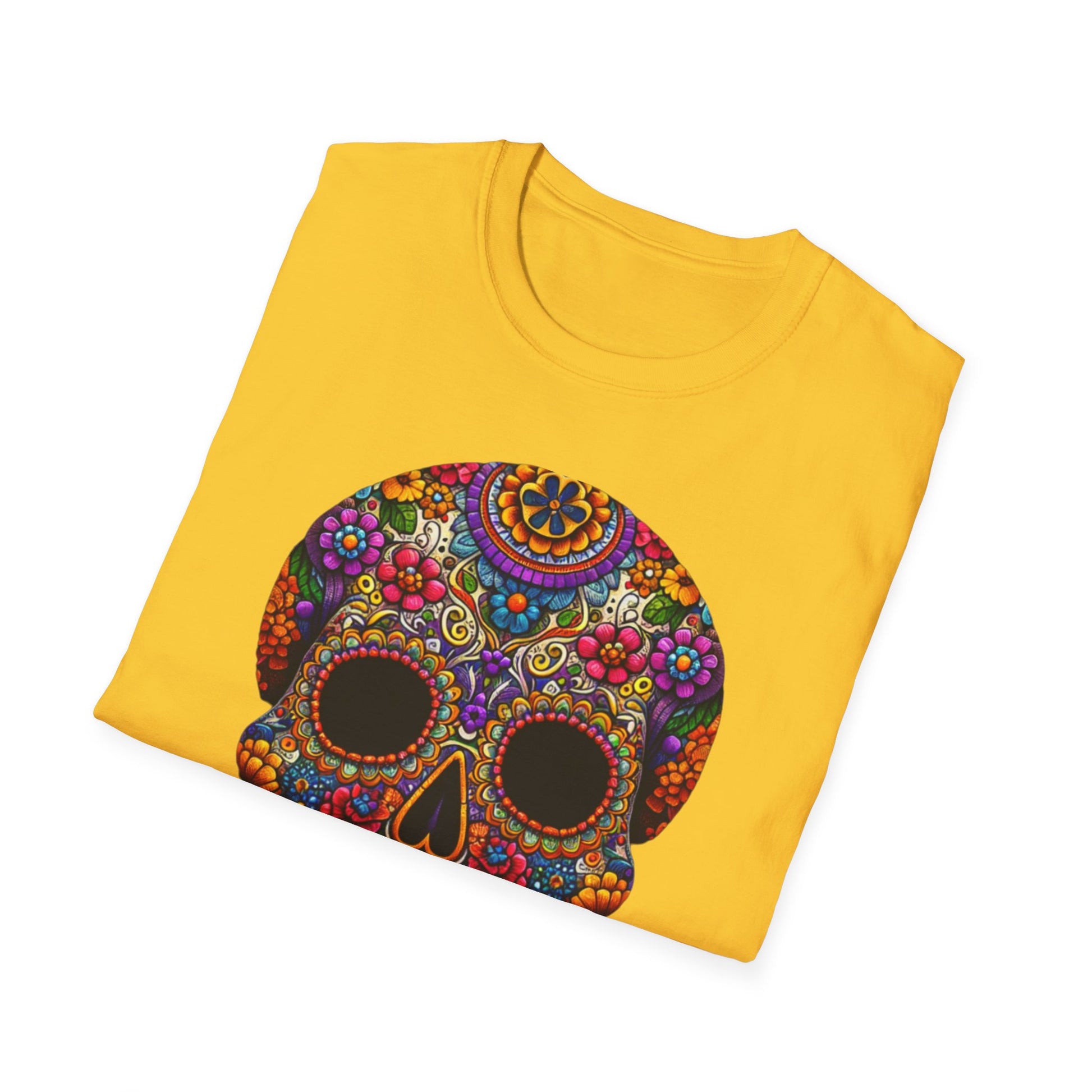 Floral Skull, Unisex Softstyle T-Shirt - Psychonaut Swag